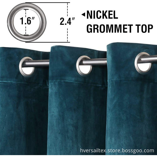 Soft Textured Blackout Velvet Window Curtain Drapes